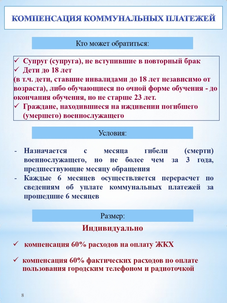 Меры поддержки семей участников СВО